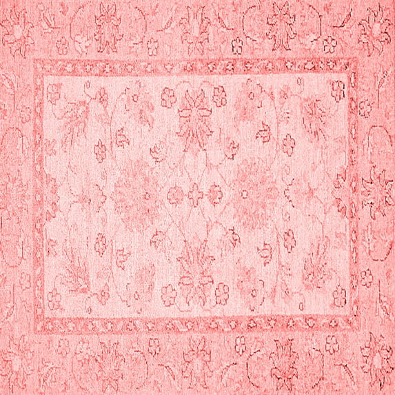 Ahgly Company Indoor Square Oriental Red Traditional Area Rugs, 7' Square