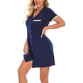 thumbnail image 6 of Lovebay Womens Nightgown Sleepwear Cotton Pajamas - Woman Short Sleeve V Neck Sleep Dress Nightshirt, 6 of 8
