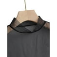 thumbnail image 3 of DYMADE Women's Summer Short Sleeve Round Neck Mesh Sexy Sheer Slim Fit Tulle T-Shirt Tops, 3 of 4