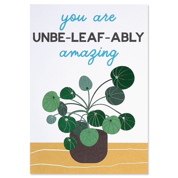 Current 'You are Unbe-Leaf-Ably Amazing' Thinking of You Greeting Cards Single Pack - 14 Count, Single Design, 4 x 6 Inch Cards, Sentiments Inside, Envelopes Included