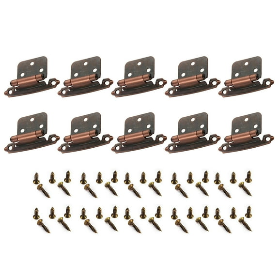 10Pcs Semi Concealed Kitchen Cabinet Hinges Decorative Hardware Antique Closing Cabinet Hinges Easy to Install