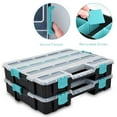 thumbnail image 3 of Navaris Plastic Storage Box - Stackable Organizer Case with Adjustable and Removable Divider Compartment for Tools, Small Items, Jewelry - 2 Boxes, 3 of 8