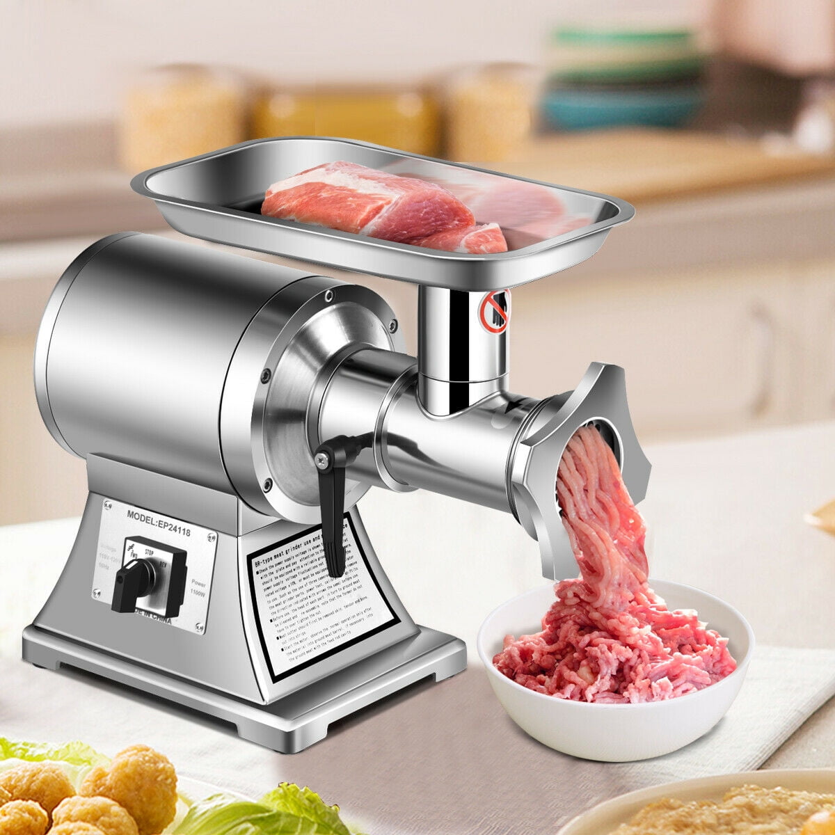 Gymax Commercial Grade Meat Grinder Stainless Steel Heavy Duty 1 5