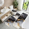 thumbnail image 5 of Black and Gold Marble Pattern Bathroom Rug Set 4 Piece,Includes Contour,Lid Cover,Bath Mat,Non-Slip Extra Soft Absorbent Washable, 5 of 5