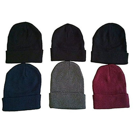 Yacht & Smith 6 Pieces of Mens Womens Warm Winter Hats in Assorted Colors, Unisex (Assorted Solids