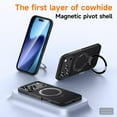 thumbnail image 3 of ELEHOLD Magnetic Case for iPhone 17 Pro Max 2025, Shocproof Slim Premium Leather Magnetic Ring Kickstand PU Leather Slim Protective Case Cover, Black, 3 of 8