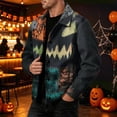 thumbnail image 4 of HAJWOH Mens Halloween Corduroy Jacket with Lapel Loose Fit Long Sleeve Fall Winter Coat, 4 of 5