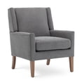 thumbnail image 2 of EOP Modern Oversized Accent Chairs Set of 2, Upholstered Fabric Reading Armchairs, Living Room Chairs with Wood Legs, Single Sofa Chairs for Living Room, Bedroom, Office, Gray, 2 of 9