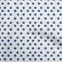 oneOone Cotton Poplin Medium Blue Fabric Polka Dot Sewing Craft Projects Fabric Prints By Yard 56 Inch Wide
