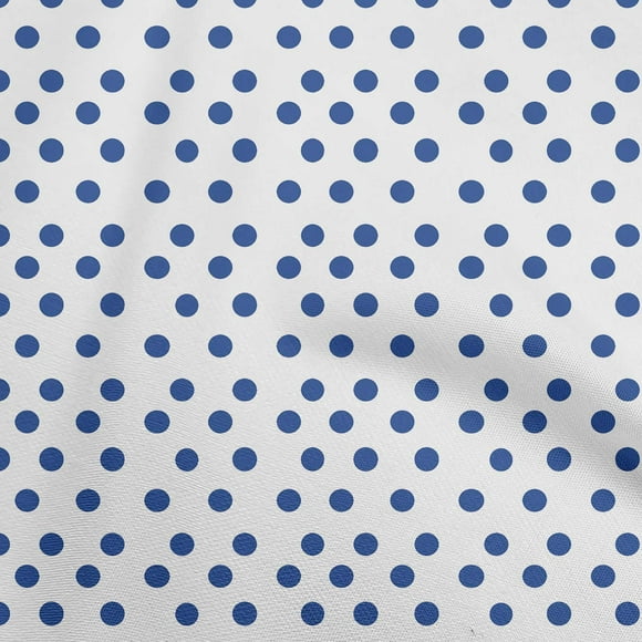 oneOone Mousseline de Viscose Bleu Moyen Tissu à Pois Fournitures de Courtepointe Imprimé Tissu de Couture au Yard 42 Pouces de Large