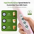 thumbnail image 2 of Pink Handheld Milk Frother Wand with Stand & 14oz Milk Frothing Pitcher Milk Coffee Cappuccino Latte Art, 2 of 6