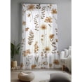 thumbnail image 2 of Sheer Curtains 96 Inches Long, Brown Spring Floral Semi Sheer Curtains Light Filtering Window Treatment, Flowers Leaves Elegant Pastoral Privacy Voile Drapes for Living Room Bedroom 52x96 Inch, 2 of 7