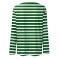 thumbnail image 5 of Women's Long Sleeve Striped T-Shirt, Casual Red and White Crew Neck Top, Soft Cotton Blend, 5 of 8