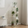 thumbnail image 1 of Mobile Multi-Tier Metal Plant Stand with Wheels - 5-Layer Sturdy Shelf for Multiple Potted Plants - Space-Saving Flower Rack for Living Room, Balcony, Patio, Garden - Champagne Gold, 1 of 6