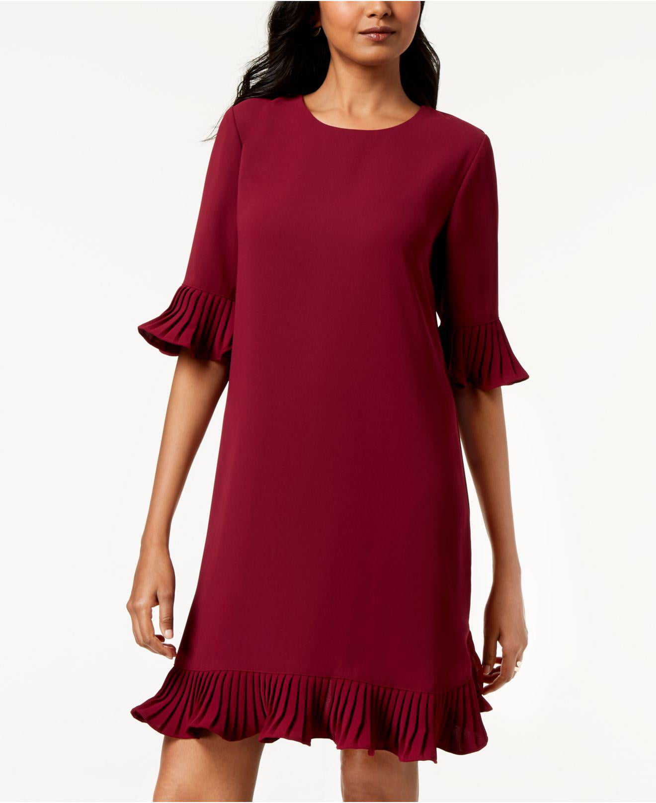 alfani pleated flounce dress