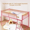 thumbnail image 4 of JOYMOR Low Loft Bed with Inclined Ladder, Metal Twin Size Bed Frame with 15” High Guardrail for Boys Girls, Junior, Space Saving, Mattress Not Included (Silver), 4 of 9