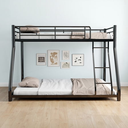 Twin Over Full Metal Bunk Bed - Double Beds & Ladder