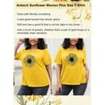 thumbnail image 6 of Anbech Sunflower Plus Size T-Shirts for Women Graphic Sunflowers Print Oversize Short Sleeves T-Shirt with Round Neck, 6 of 9