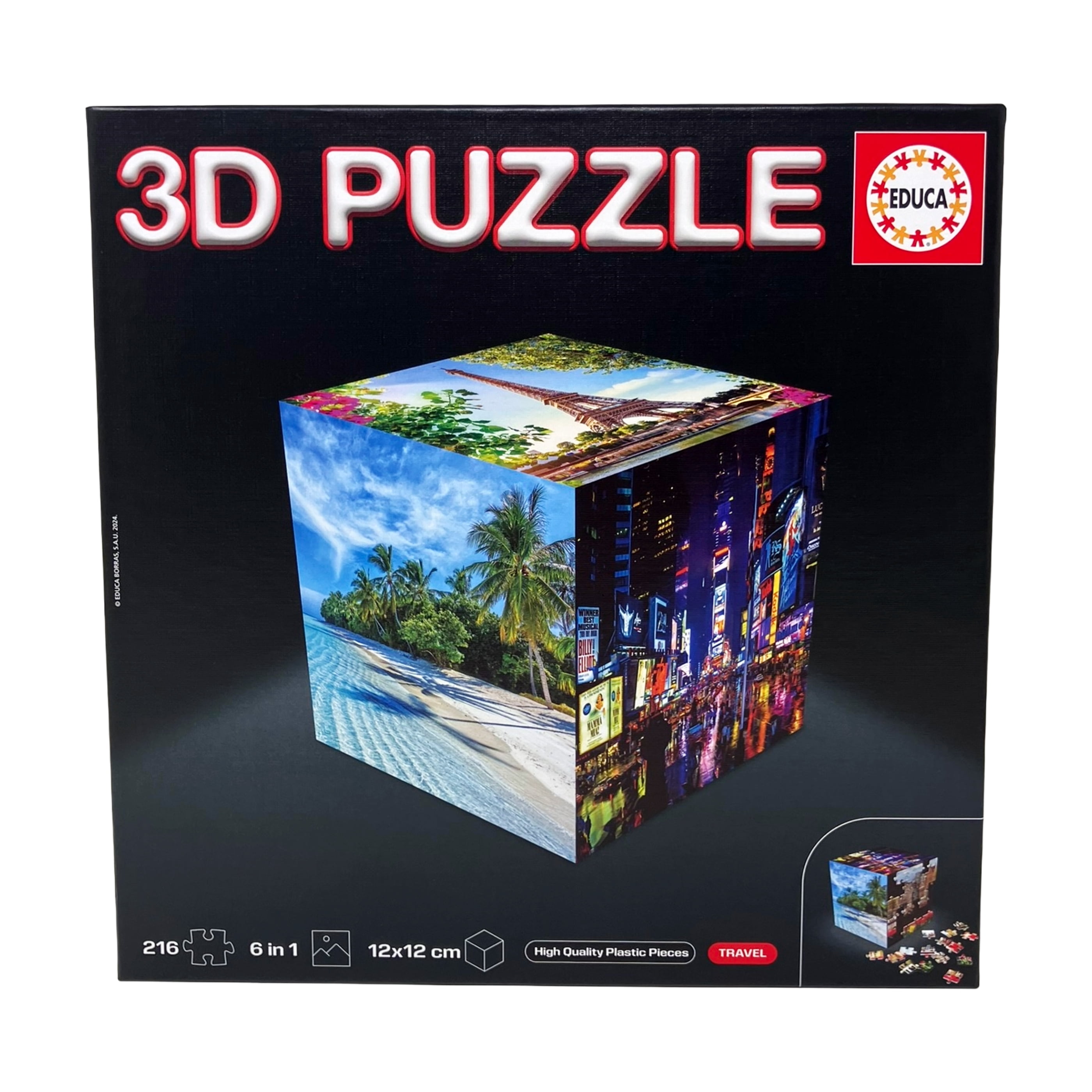 Educa 3D Cube Puzzle - Travel: 216 Pcs
