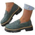 thumbnail image 3 of Women's Solid Color Leather Casual Shoes with Thick Sole Comfortable On Design for Daily Wear, 3 of 5