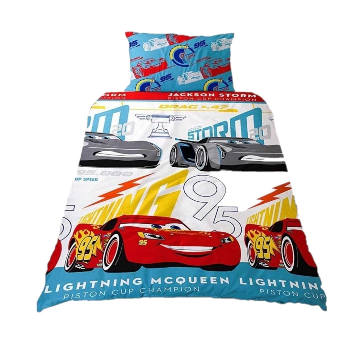Disney Pixar Cars Lightning McQueen 100%Cotton Sheet Duvet Cover Bed Bedding Set