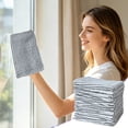 thumbnail image 2 of Yhmxh Paquete de 10 paños de limpieza de microfibra, paños de limpieza de cocina a rayas, toallas de cocina reutilizables súper absorbentes, trapos de limpieza domésticos de secado rápido y sin pel, 2 of 6
