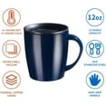 thumbnail image 3 of Insulated Coffee Mug Stainless Steel Coffee Mug with Lid Handle Double Wall Vacuum Travel Mug Camping Tumbler Cup Men Women 12 oz (Blue), 3 of 4
