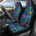 thumbnail image 2 of Binienty Boho Floral Car Seat Covers Full Set with Armrest Cushion Non-slip Auto Seat Belt Shoulder Strap Covers Headrest Covers Coasters Car Interior Decor Set 14 Pieces, 2 of 7