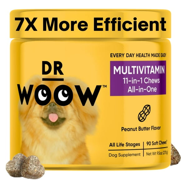 Dr Woow Multivitamins for Dogs - Everyday Vitamins for Dogs | Gut Immune Health, Joint Heart Eye Support | Dog Supplements Glucosamine Chondroitin, Digestion Probiotics, Omega 3 F