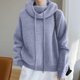 thumbnail image 5 of RKSTN Women's Cowl Neck Hooded Sweater Oversized Turtleneck Drawstring Pullover Sweater Tops Womens Casual Solid Puffy Collar Thickened Lazy Style Versatile Long Sleeve Knit Cotton Sweater Outwear, 5 of 9