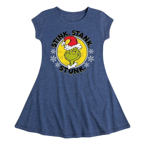 Dr. Seuss The Grinch - Christmas - Stink. Stank. Stunk. - Toddler & Youth Girls Fit & Flare Dress