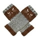 thumbnail image 4 of Guantes sin dedos de manga larga para muñecas, mitones de punto para invierno, calentadores de muñecas de punto marrón, 4 of 9