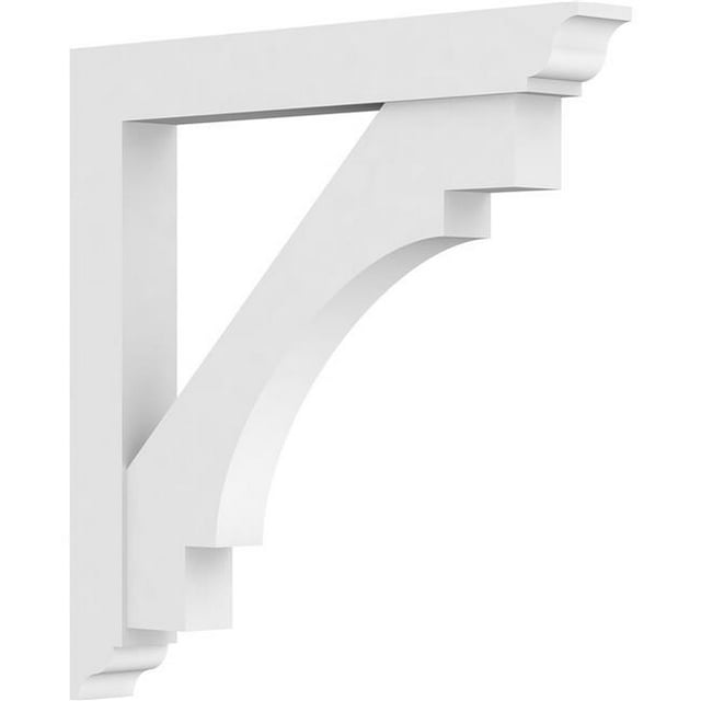 Ekena Millwork BKTP03X30X30MRC01 Standard Merced Architectural Grade PVC Bracket with Traditional Ends - 3 x 30 x 30 in.