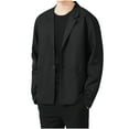 thumbnail image 1 of LOVZFMLL Jackets for Men's Solid Color Leather Suit Fashionable No Iron Plus Leather Suit, 1 of 8