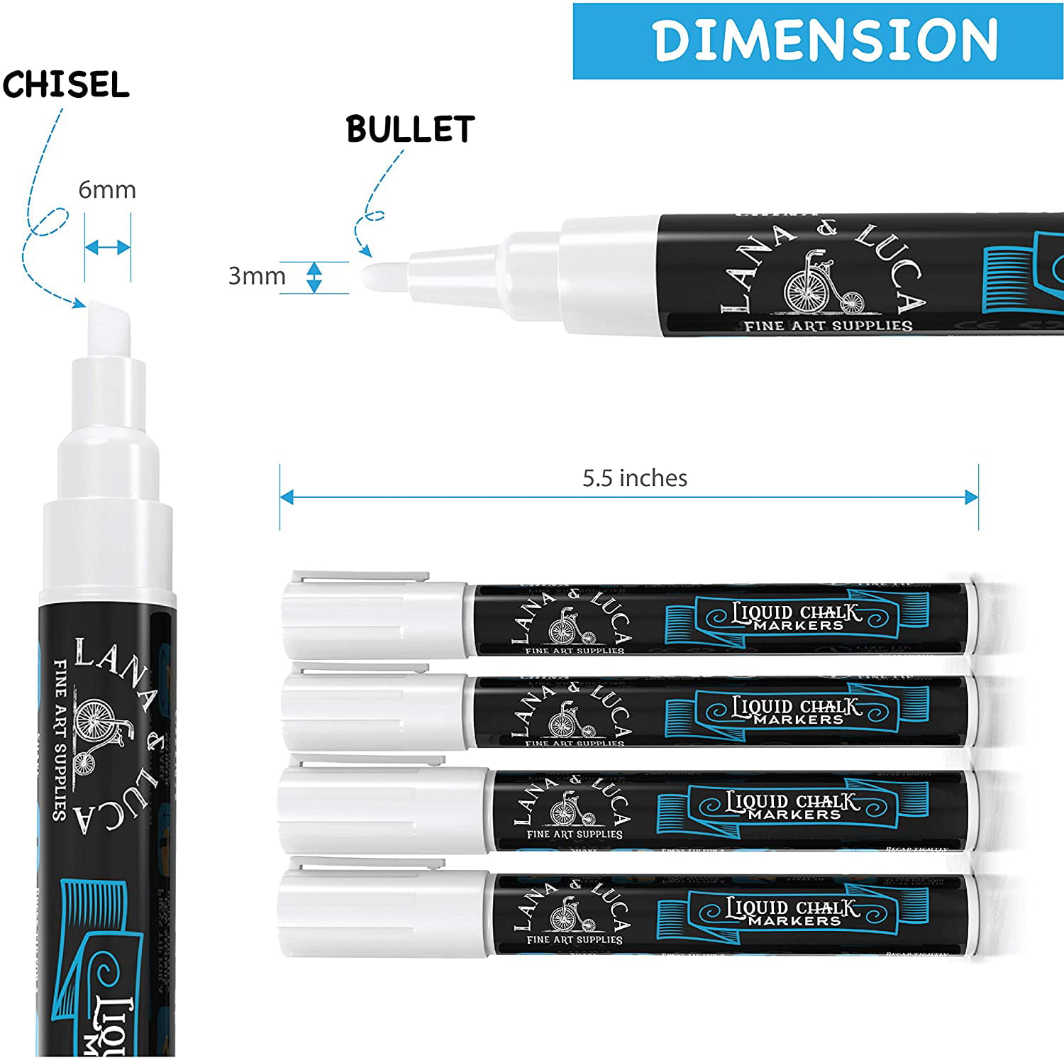Banral Liquid Chalk Markers Erasable, 24 Colors Neon Chalk Markers Pens for  Chalkboard
