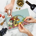 thumbnail image 5 of Mushroom Cutting Board, Little Shroom House in Garden of Flowers Rainbow Fruit Trees Circus Tent Balloons, Decorative Tempered Glass Cutting and Serving Board, Small Size, Multicolor, by Ambesonne, 5 of 5