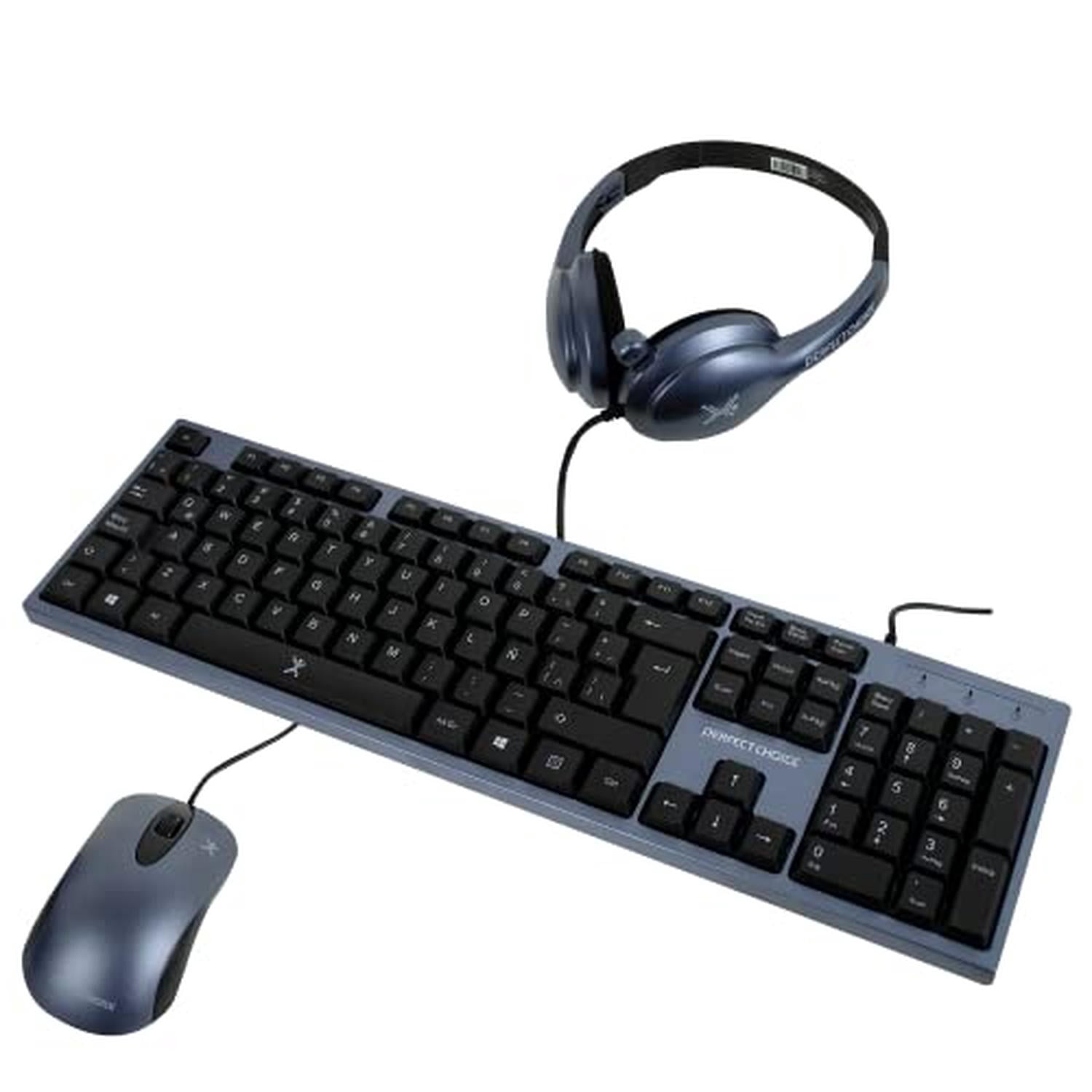 Kit Teclado+Mouse+Diadema para Oficina  PERFECT CHOICE PC-201717 imagen 2