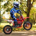 thumbnail image 2 of Pimsoran 49cc Kids Dirt Bike, 4-Stroke Gas Powered Mini Motorcycle for Children, 10" Off-Road Tires, Front & Rear Disc Brakes, Shock Absorbers, Max Speed 22 MPH - Red, 2 of 5