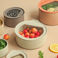thumbnail image 2 of 6 Set FIKA One Kitchen Ceramic Round Food Container Set with Glass Lid, Porcelain Prep, Mixing & Serving Bowls, Microwave, Oven & Dishwasher Safe Storage, Home Deco Canister (700ml / 0.75qt / 24oz), 2 of 13