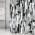 thumbnail image 3 of Black and White Extra Long Shower Curtain, Abstract Modern Ombre Art Painting Graffiti Machine Washable Waterproof Fabric for Bathroom Decor Bathtub with Hooks 72Wx84H, 3 of 6
