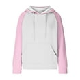 thumbnail image 3 of Women's Waffle Hoodies Fashion Color Block Sweatshirts Drawstring Raglan Hooded Sweaters Fall Winter Long Sleeve Hoody Jacket Outwears Tops with Pocket, 3 of 5