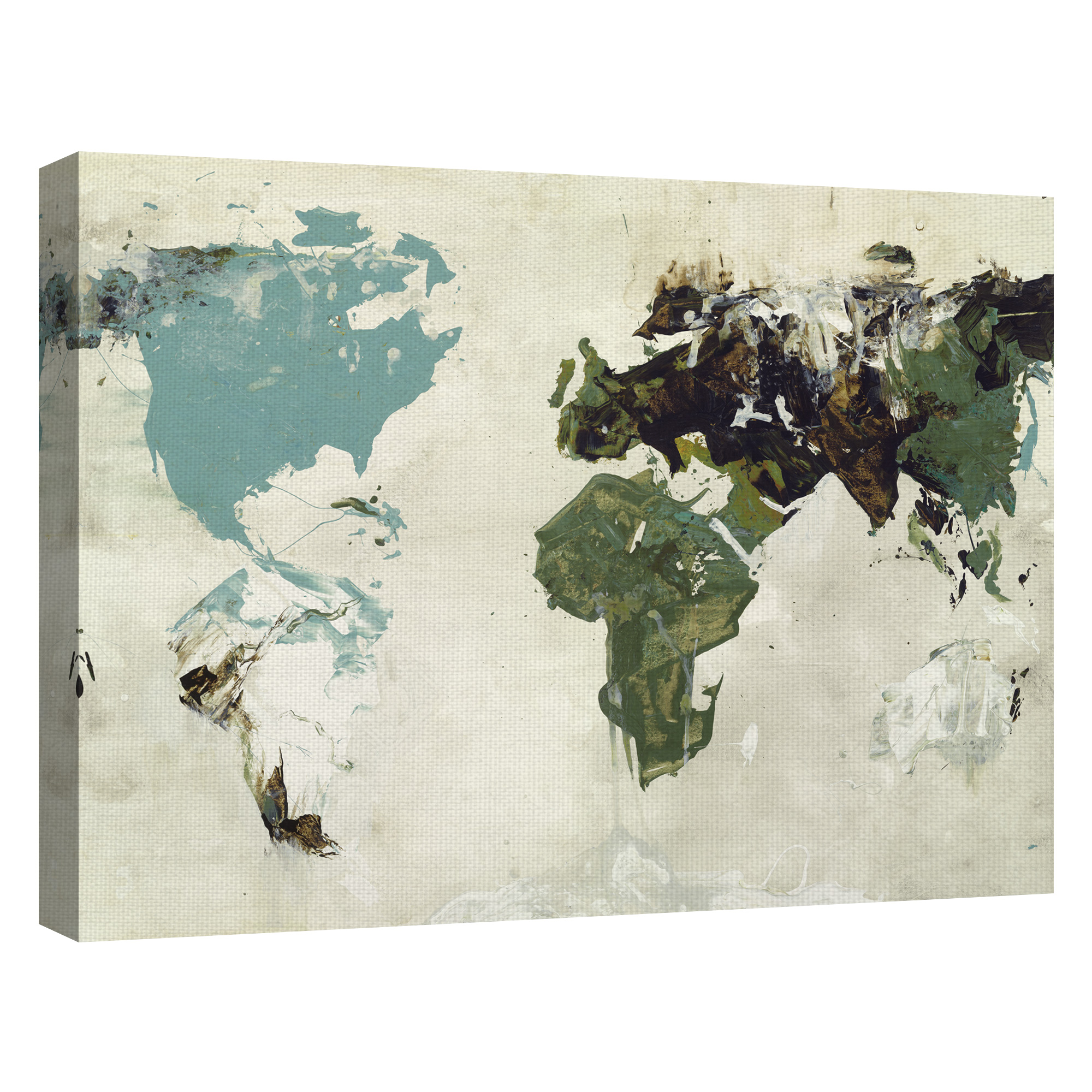Masterpiece Art Gallery I See The World Map by Purple Moose Basics Canvas Art Print 30" x 40"
