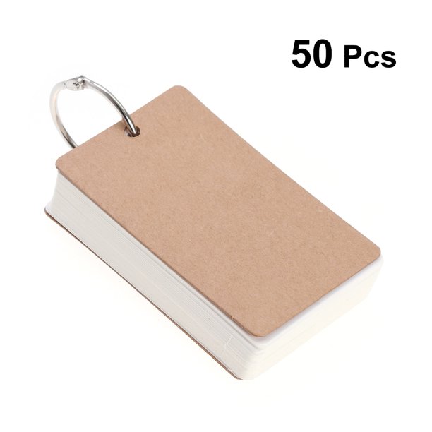 300 Pages Binder Ring Easy Flip Flash Card Kraft Paper Study Cards Bookmark  DIY Greeting Card Index Card (White) - Walmart.ca