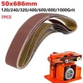thumbnail image 1 of 7Pcs 50X686Mm Sanding Abrasive Belt for Metal Wood Grinding Sander 120-1000 Grit Mixture, 1 of 10