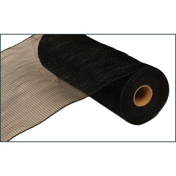 10 Inch x 30 Feet Deco Poly Mesh Ribbon - Black Non Metallic : RE130202