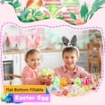 thumbnail image 5 of 30 Pack 4 Inch Translucent Easter Eggs with Flat Bottom Colorful Fillable Large Plastic Eggs for Easter Basket Fillers Egg Hunt Party Supplies, 6 Colors, 5 of 7