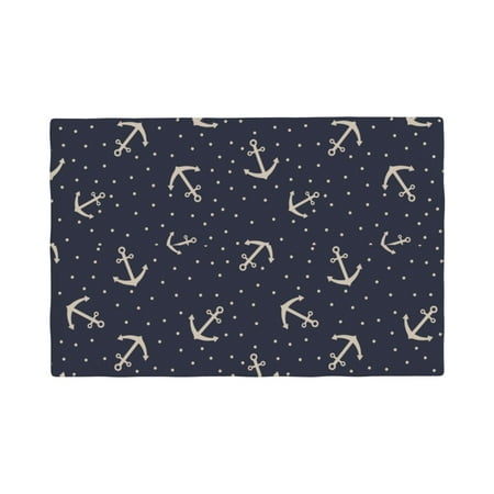 

Placemats Set of 4 anchor dots cute navyblue Place mats for Dining Table Indoor/Outdoor Cute Heat Resistant Washable Table Mats(18 x 12 )