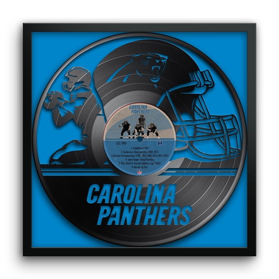Carolina Panthers Framed 13" x 13" Vinyl Record Art Print