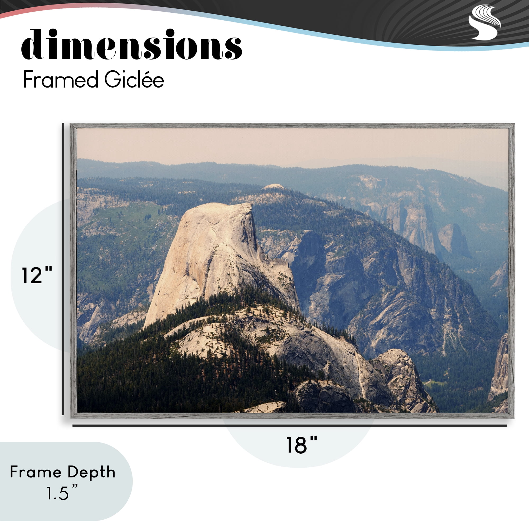 Stupell Industries Granite Monolith Above Forest Gray Framed Giclee Art, design by Gemma Bardot