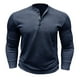 thumbnail image 1 of Camiseta de manga larga con botones y color liso para hombre, para otoño, mezcla de poliéster, cómoda e informal, varias tallas disponibles., 1 of 7